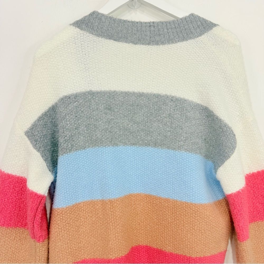 Thml Blue Orange Color Block Stripe Open Front Fu… - image 8